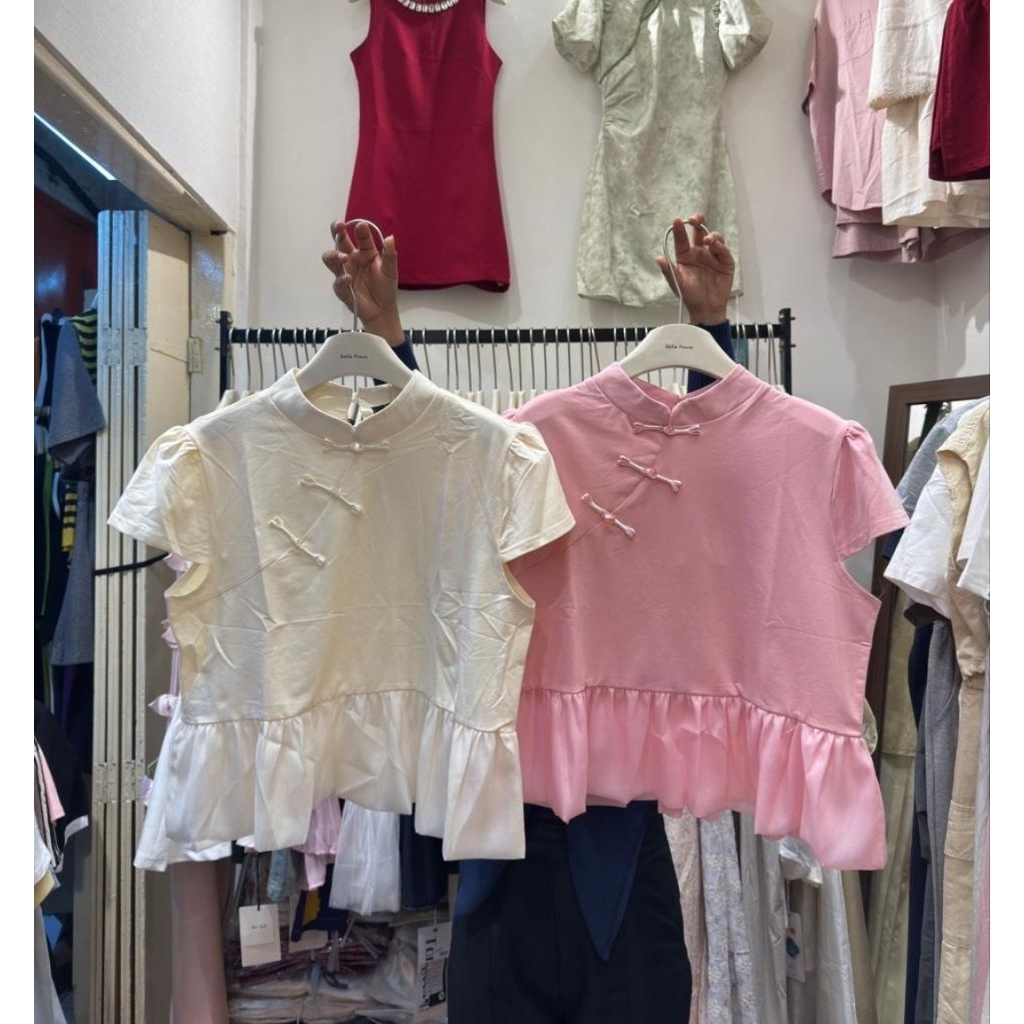 [ SELLA HOUSE ] RUFFLE CHEONGSAM TOP / ATASAN CHEONGSAM WANITA