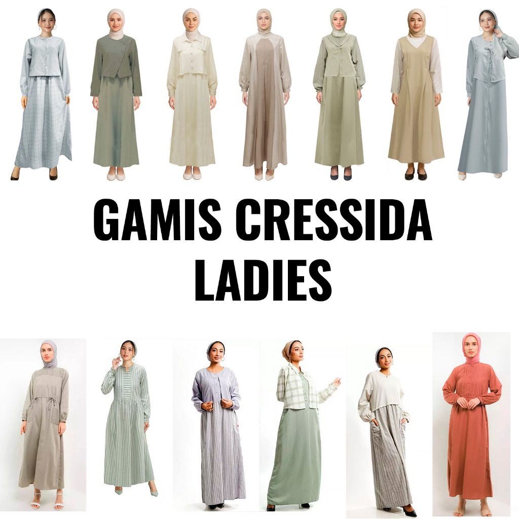 CRESSIDA LADIES GAMIS WANITA LONG DRESS MAXI DRESS BAJU MUSLIM WANITA LEBARAN MODEL TERBARU