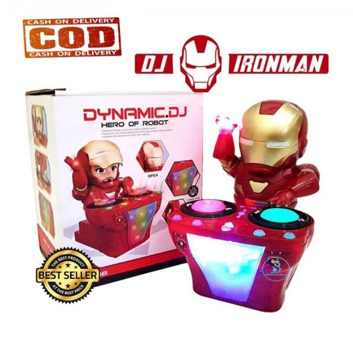 Mainan Anak Robot DJ Ironman Ada Lampu Dan Musik / Mainan Robot DJ Iron Man Dance