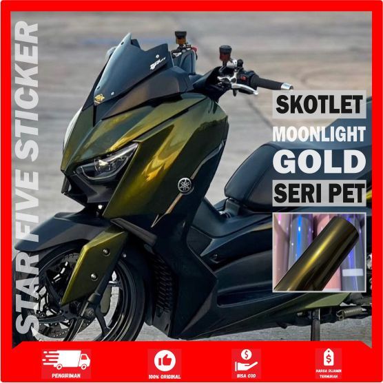 SKOTLET STIKER MOTOR HITAM LEMBAYUNG GOLD SKOTLET MOONLIGHT GOLD STIKER MOONLIGHT GOLD PREMIUM