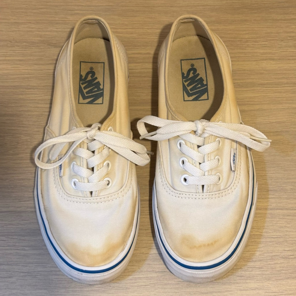 vans original rainbow tape true white sepatu putih