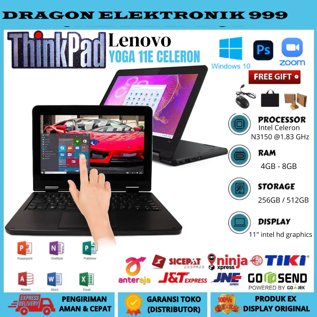 LAPTOP LENOVO THINKPAD YOGA 11E CELERON RAM 8GB/256 SSD
