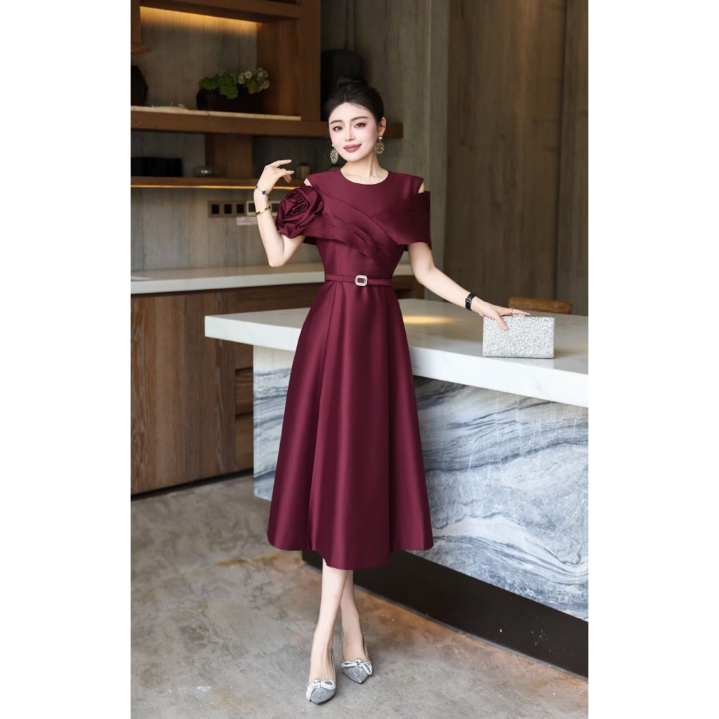 Laudofficial Liana Premium Dress /Dress Pesta Elegant Wanita Lengan Pendek