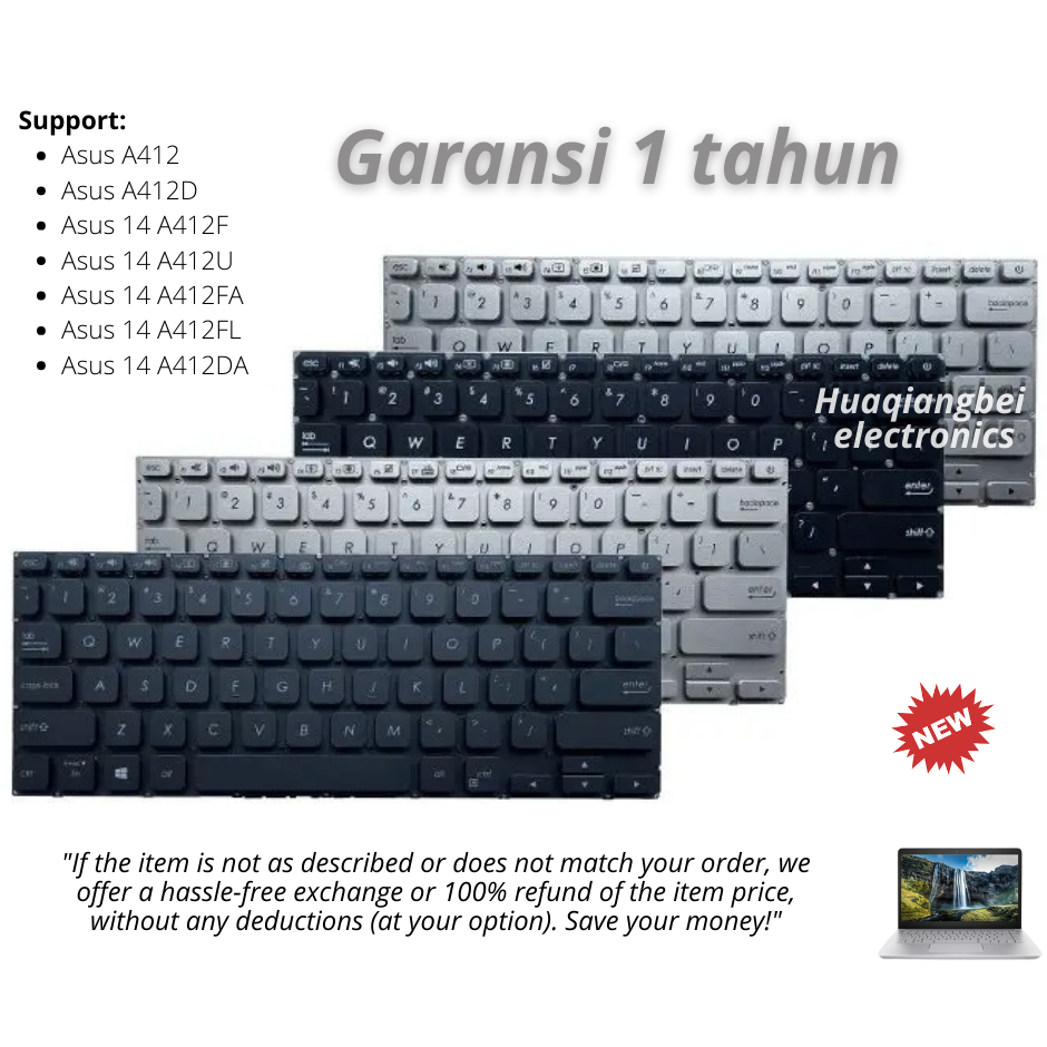 Keyboard Asus A412F, Keyboard Asus A412DA, Keyboard Asus A412FA, Keyboard Asus A412FL new