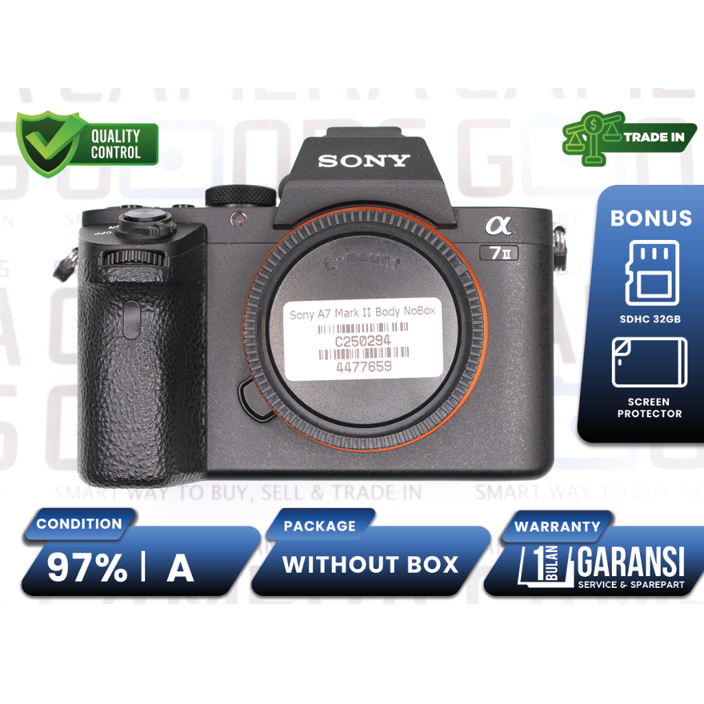 Kamera Sony A7 Mark II Mirrorless Full Frame Body Only Second Bekas Grade A / Alpha A7II - C250294