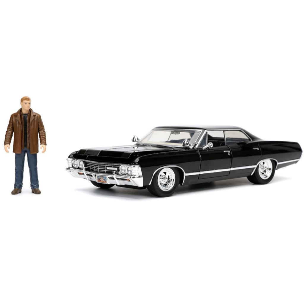 Jada Supernatural 1:24 1967 Chevy Impala Die-cast Car w/Dean Winchester Die-cast Figure, Toys for Ki