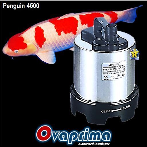 Resun Penguin4500 Pompa Celup Aquarium/Kolam Stainless Steel + Nozel Air Mancur Penguin-4500