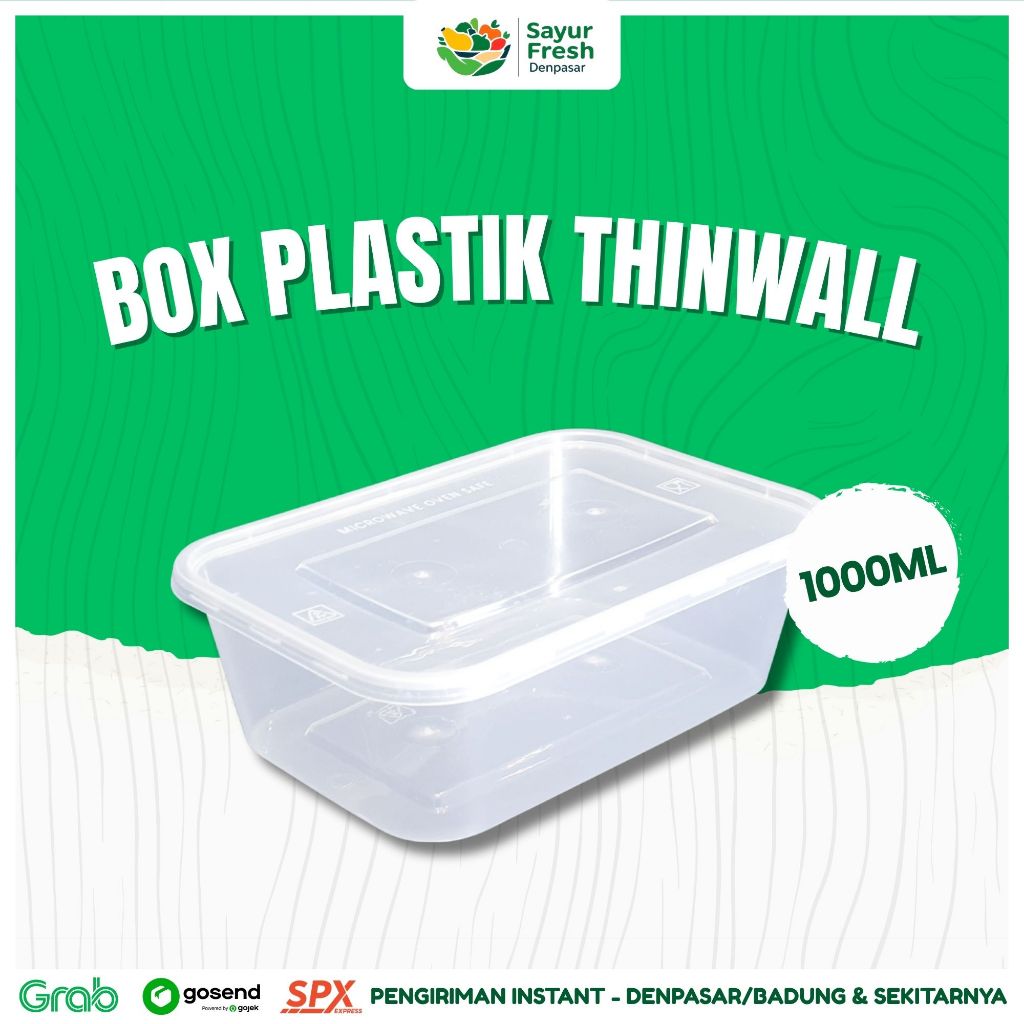 Box Plastik Thinwall 1000ml – Sayur Fresh Denpasar