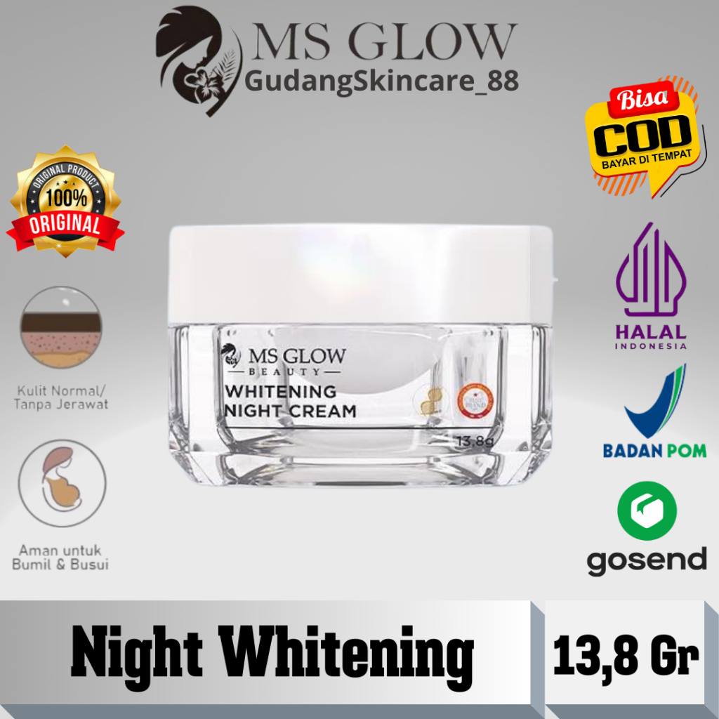 Ms Glow Night Cream Whitening Cream Malam Ms Glow Whitening Krim Malam