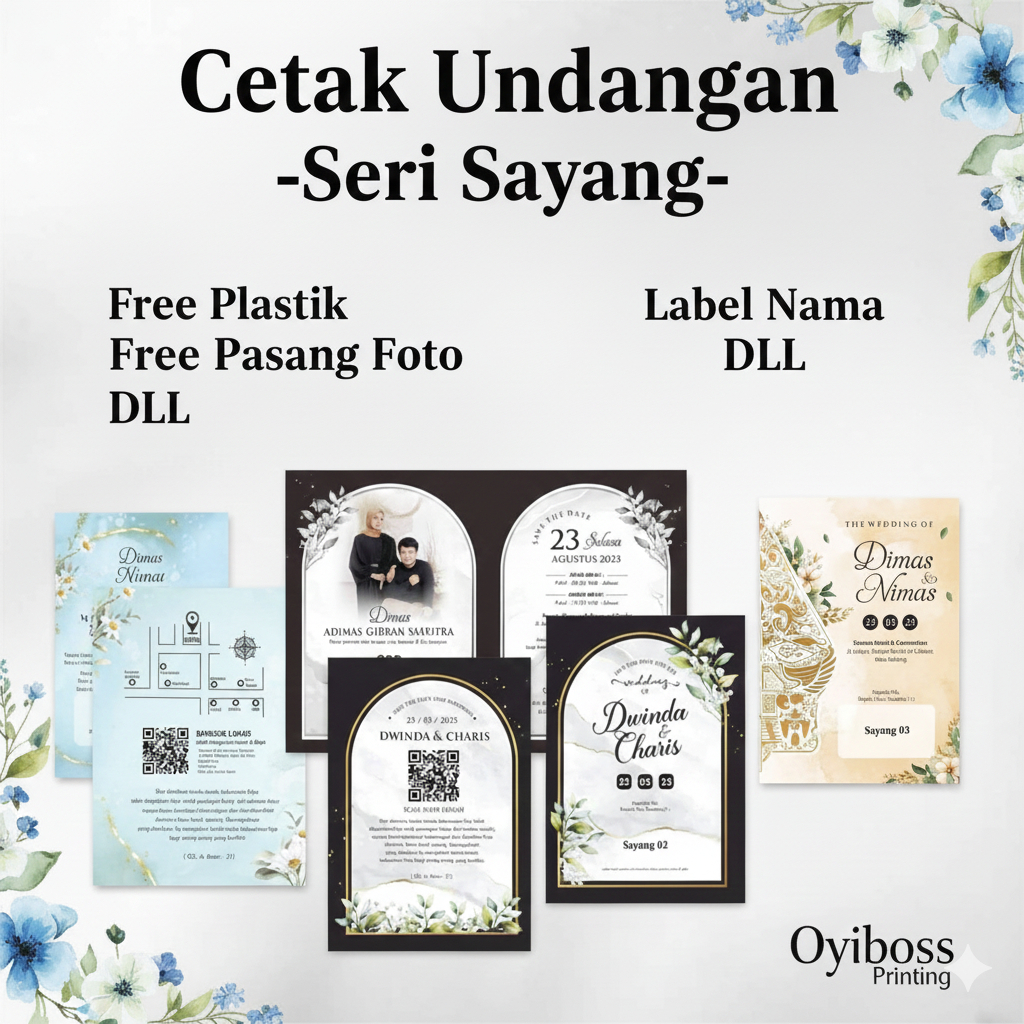 Cetak Undangan Seri Sayang Pernikahan, Undangan Orang Tua Mewah Full Colour Free Tambah Foto