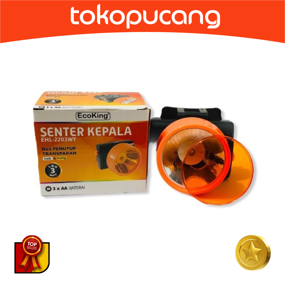 ECOKING SENTER KEPALA 3W / HEAD LAMP BATTERY AAA 2 LENSA