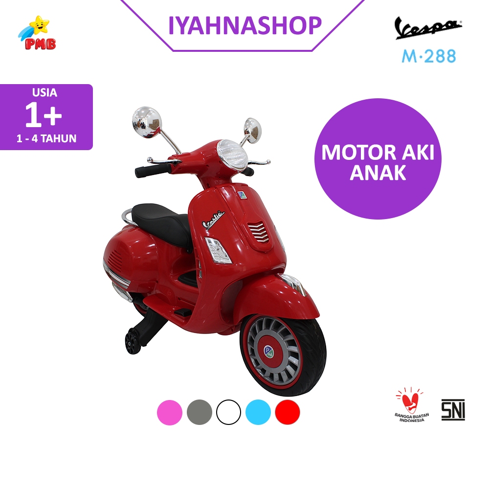 MAINAN MOTOR MOTORAN AKI BESAR ANAK VESPA PMB M288