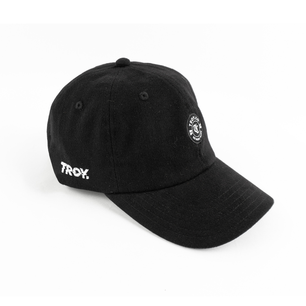 [Free Box] Troy Company Baseball Polo Cap Black Badge - Topi Polo Baseball Hitam BC 3462