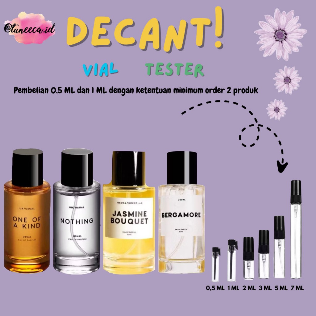 Decant USUAL (Share in Bottle) - Nothing , Bergamore , One of a Kind , Jasmine Bouquet