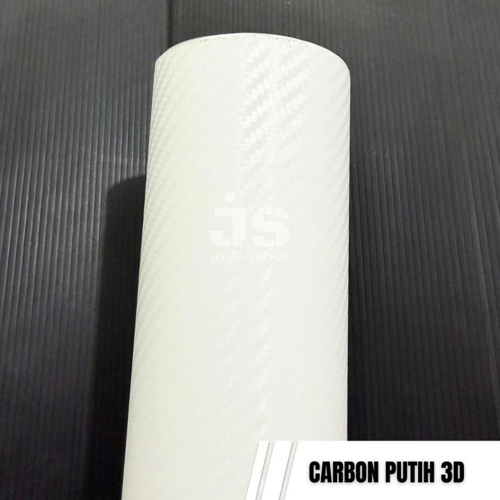 [ ROLL ] Sticker Carbon Putih 3D Doff / Skotlet Karbon Putih 3D Dopp