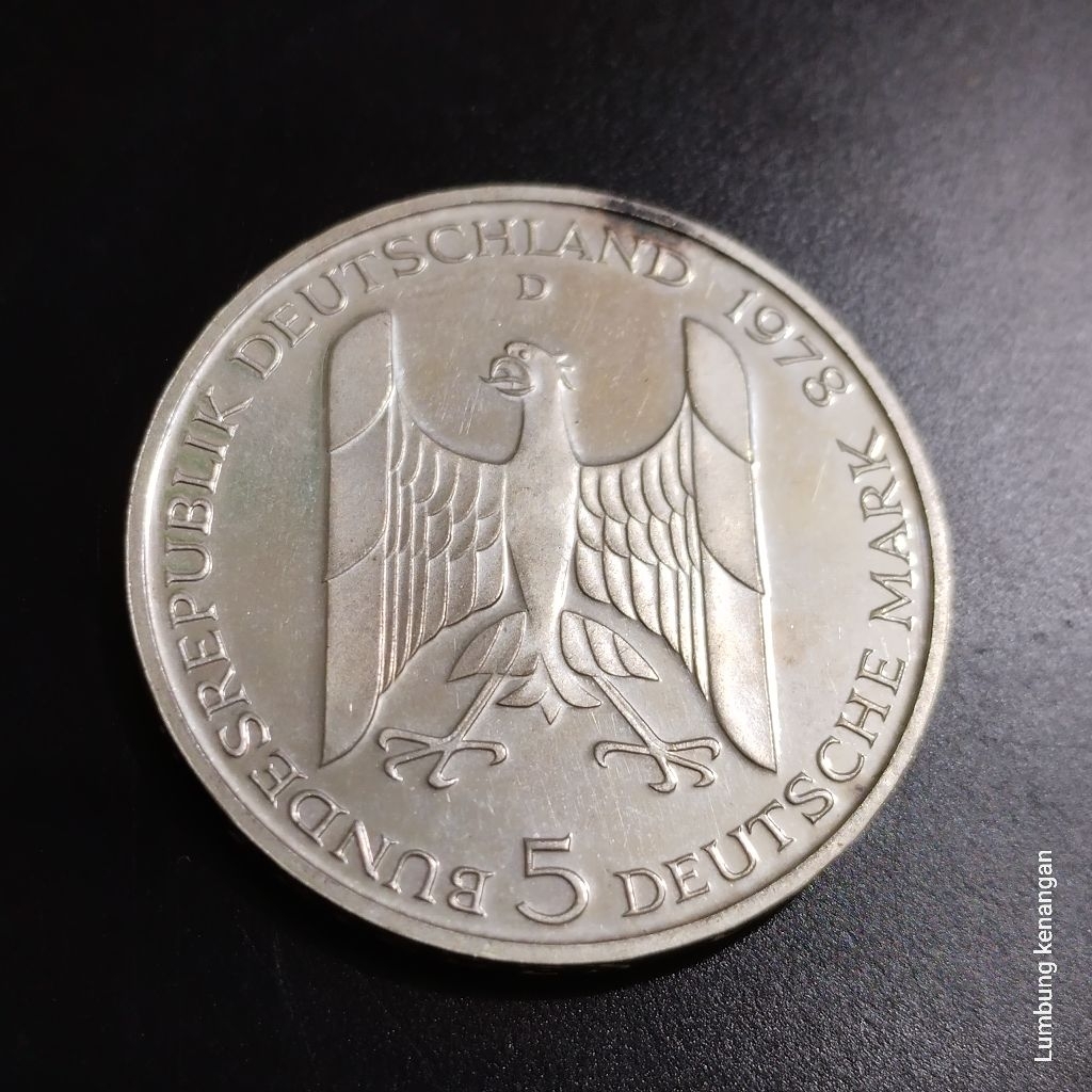 koin Silver Jerman 5 Mark 1978 koin perak