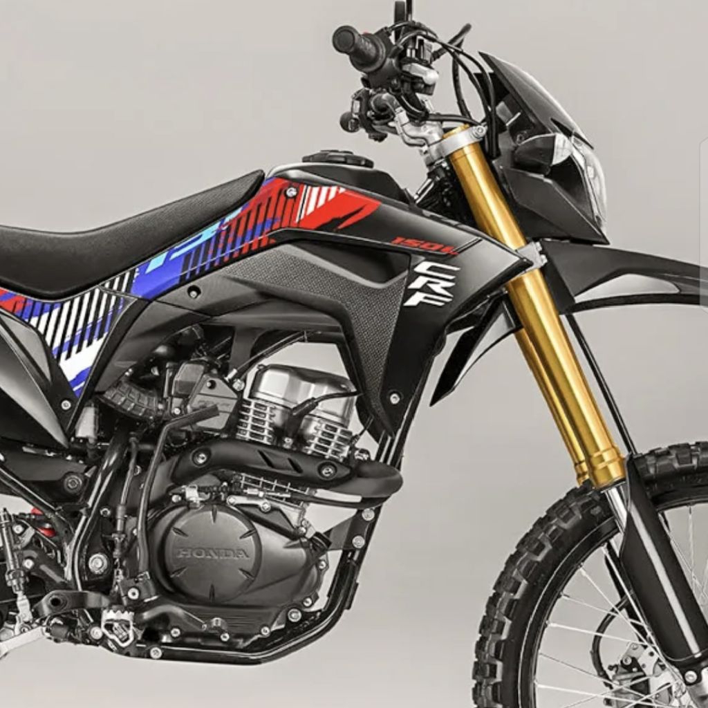 Striping Lis Sticker Standar Original Honda CRF 150L 2025 Hitam Lis Merah Sticker CRF 2025 Striping 