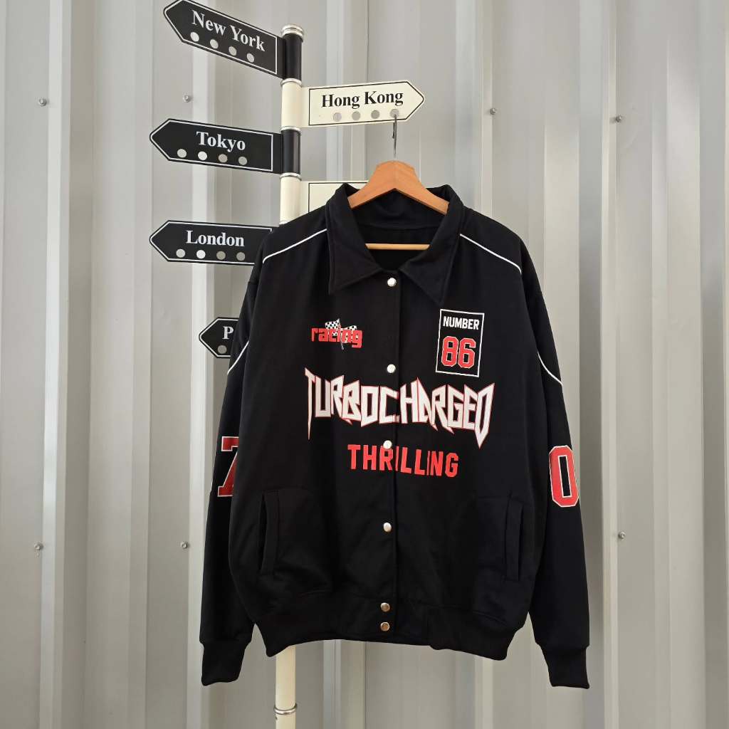 Jaket Turbo Jaket Kerah Varsity Baseball Fashion Pria Wanita Trend Casual Terbaru 2025