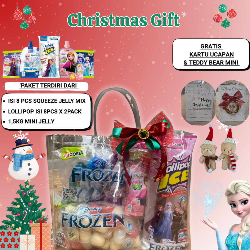 Chrismas Edition Package 7COSIA Disney Frozen Kids Fun Squeeze Jelly Cemilan Jelly
