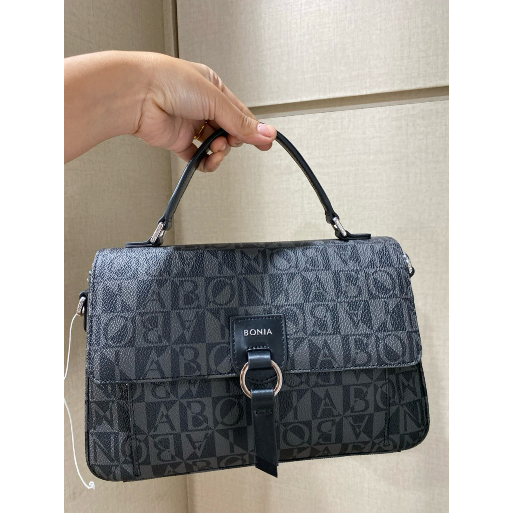 TAS BONIA ORIGINAL METIS MONOGRAM HITAM SALE ONLY MONOGRAM BLACK