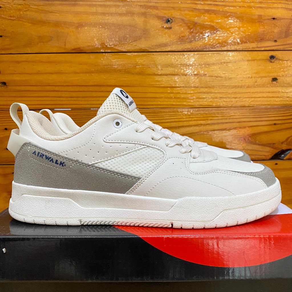SEPATU AIRWALK PRIA AIRWALK CASEY BEIGE SNEAKERS CASUAL LEATHER KULIT MAN COD ORIGINAL