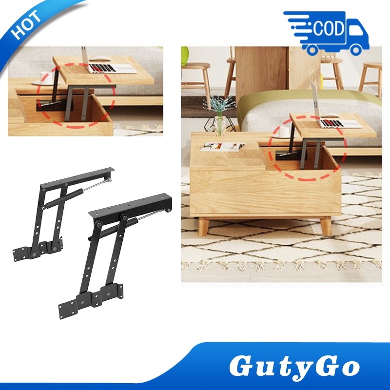 2pcs Engsel Hidrolik Gas Pengangkat Meja Teh / Engsel Meja Lipat Angkat Batang