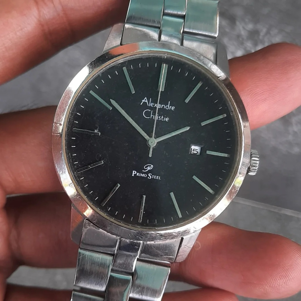 Jam Alexandre Christie Bekas Stainless Cowok