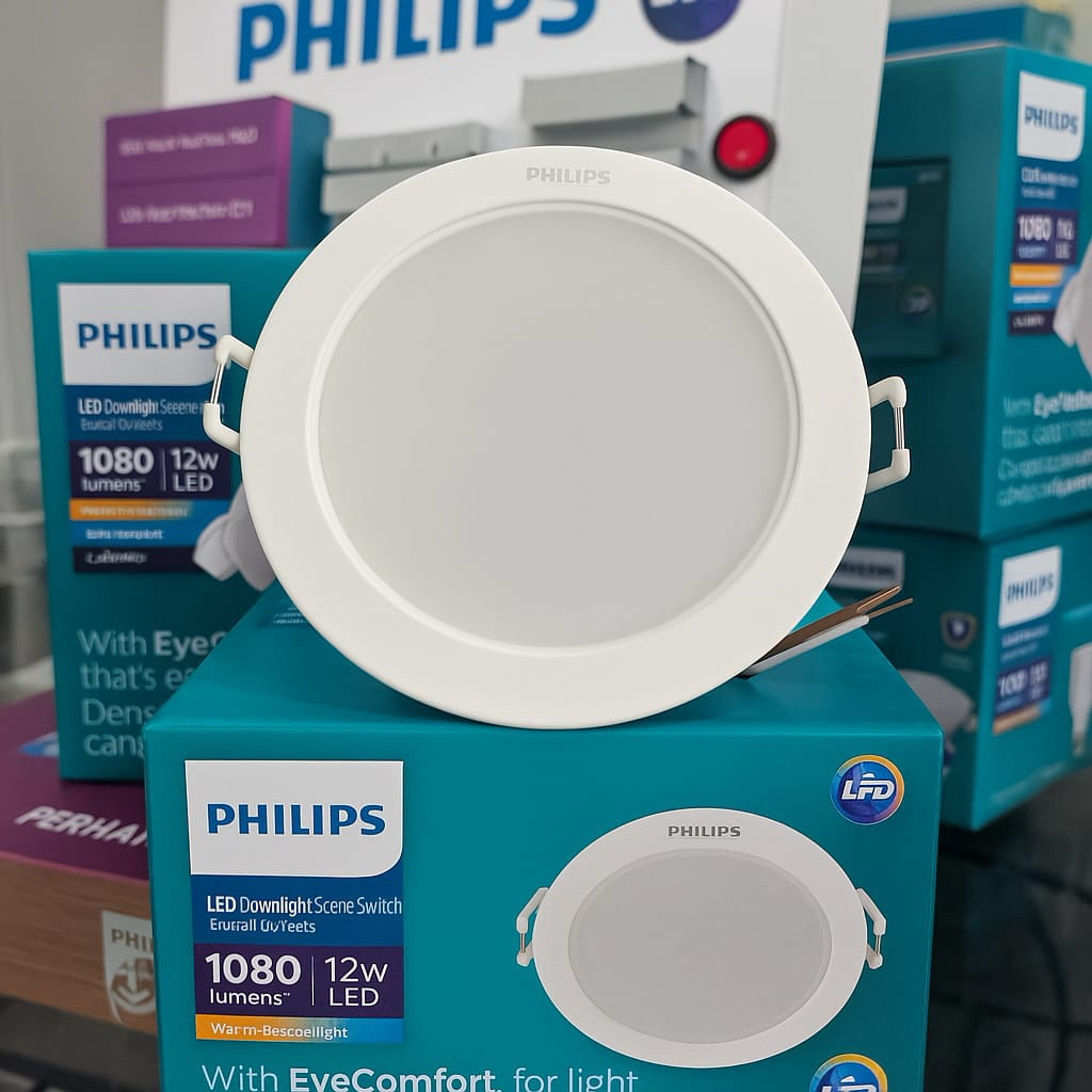 Lampu Downlight PHILIPS SSW Schene Switch Eridani DL190B 9 12 15 Watt 4 5 6 Inch 3 Warna Kuning Netr