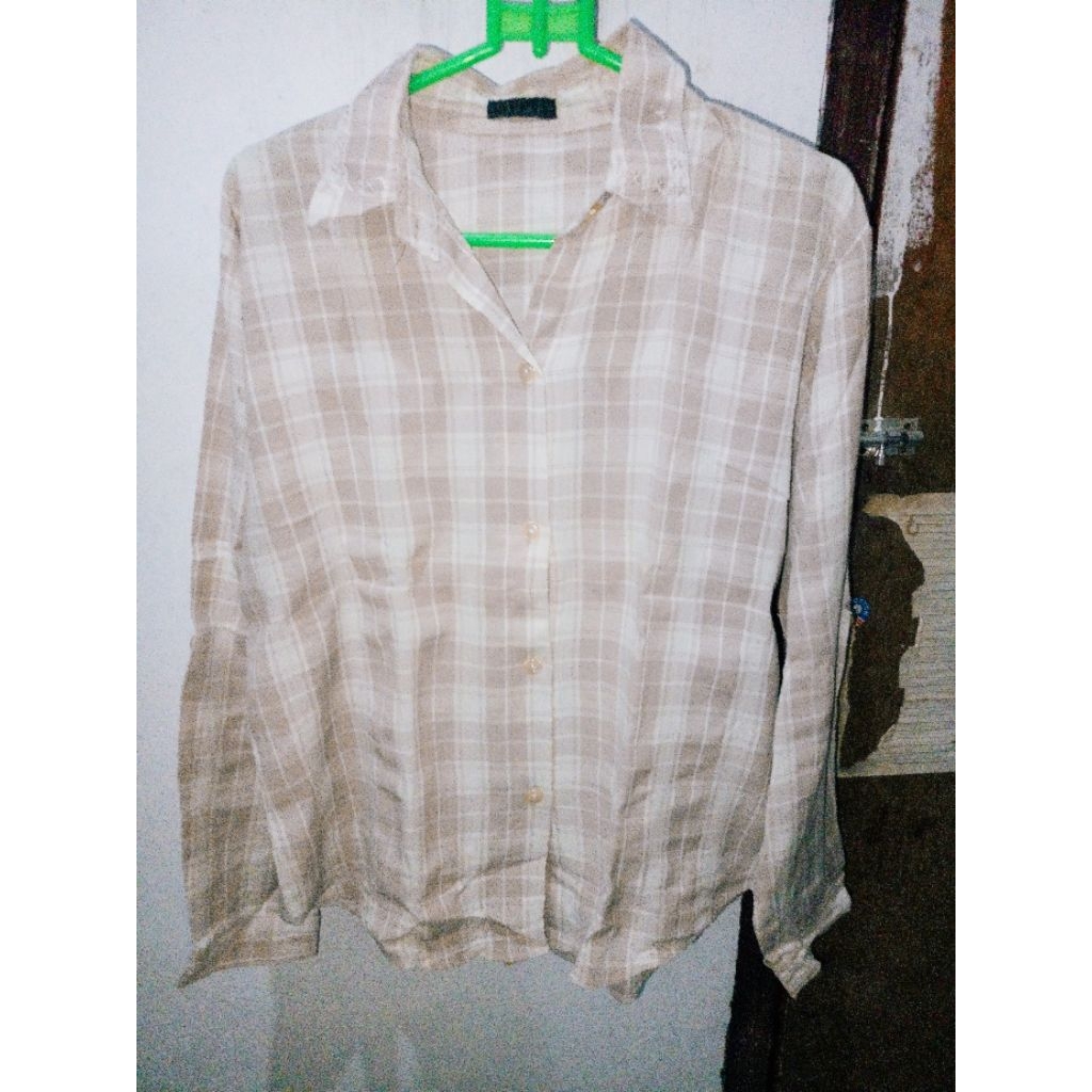 Kemeja Flanel Unisex Lengan Panjang dengan Bahan Crinkle Import Premium / Kemeja Wanita / Atasan Wan