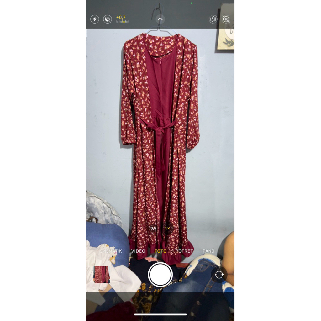 gamis long dress merah maroon new model 2026 gamis busui friendly murce gamis lebaran idul fitri ter