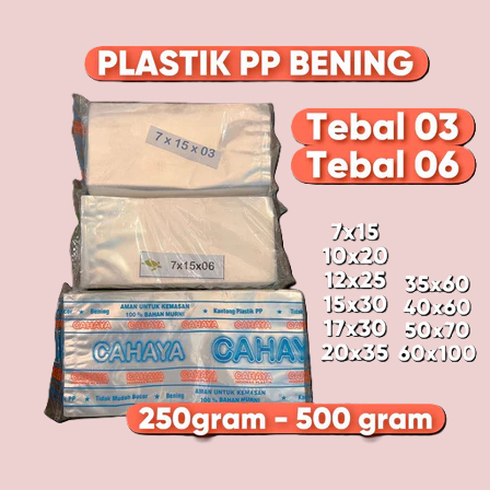 Plastik PP Bening / Plastik PP / Plastik Kemasan / Plastik PP Tebal 03 / Tebal 06