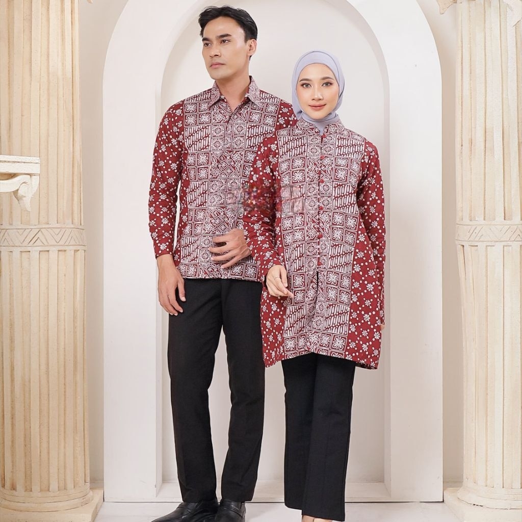 Baju Batik Asmirandah - Atasan Kerja Couple Kemeja Lengan Panjang Dan Tunik