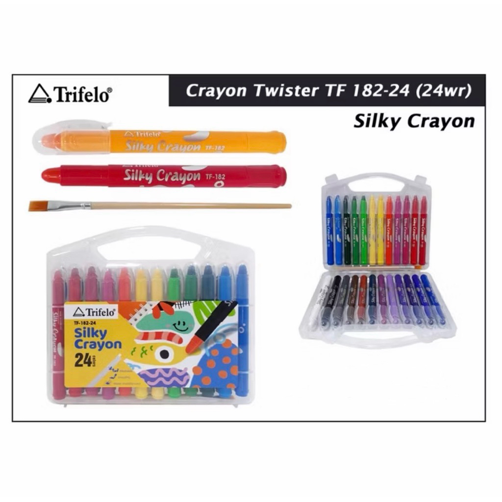 1 set crayon silky trifello / silky crayon / crayon