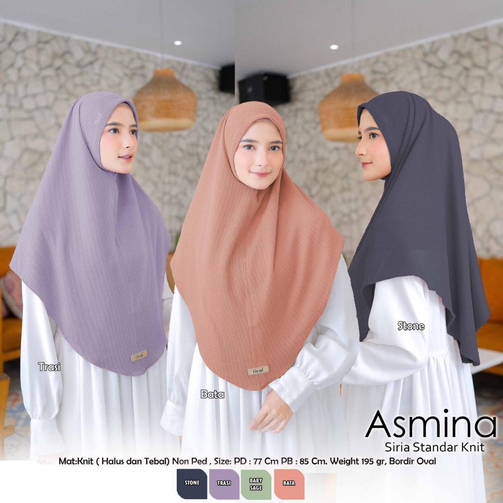 Asmina Siria Hijab Original Oval Hijab Knit Non Ped Asmina Oval Hijab Instan