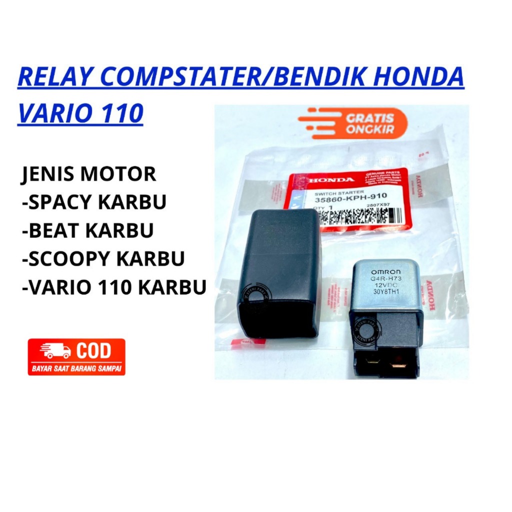 BENDIK RELAY STATER KHARISMA VARIO KARBU SCOOPY KARBU SPACY KARBU BEAT KARBU/BENDIK VARIO 110 KARBU