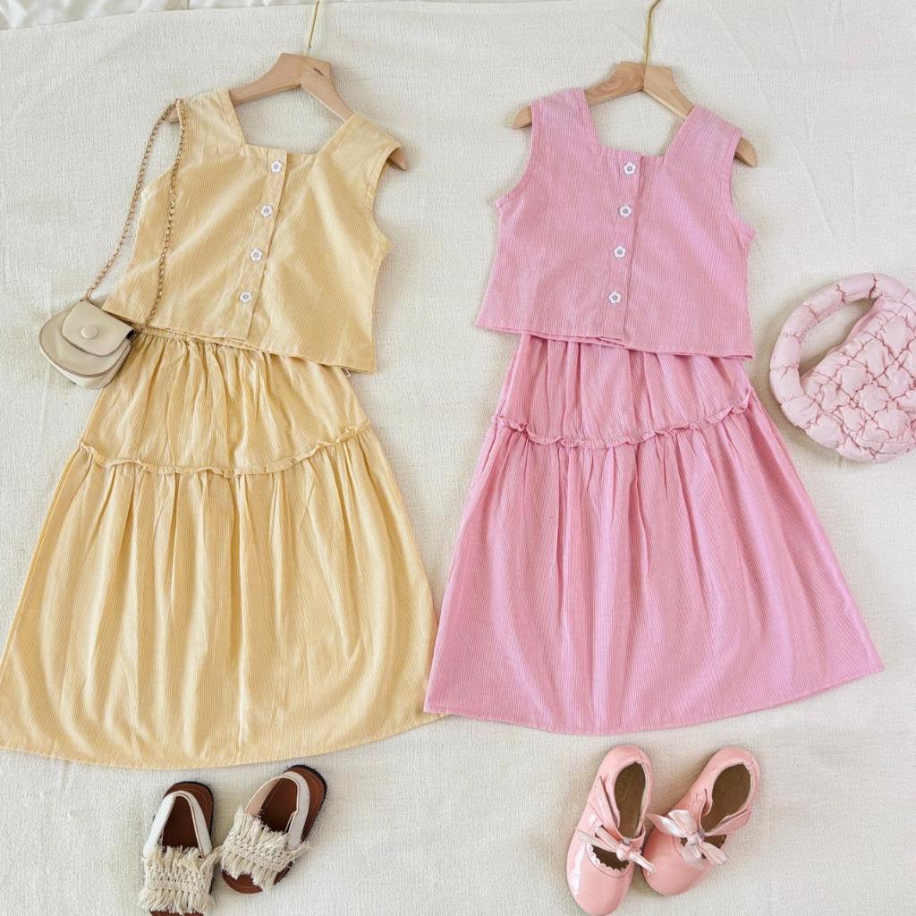 LITTLEARUMA - sasa sisi - setelan anak perempuan - rok panjang anak perempuan - crop top anak