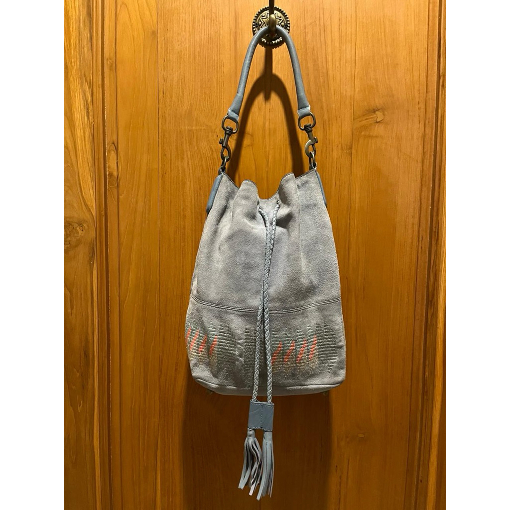 LIEBESKIND Berlin Tas Kulit Suede Wanita, Suede Shoulder Bag (Used)