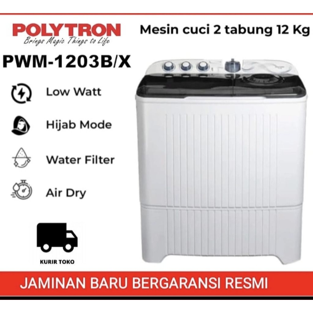 MESIN CUCI POLYTRON 2TABUNG 12KG 1203