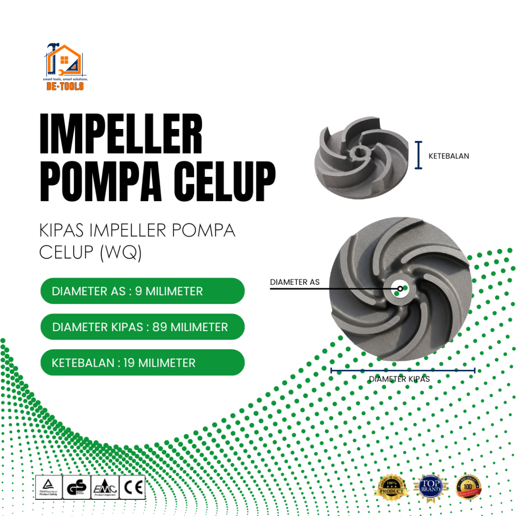 SPAREPART Impeller Pompa Celup Air Bersih Otomatis WQ