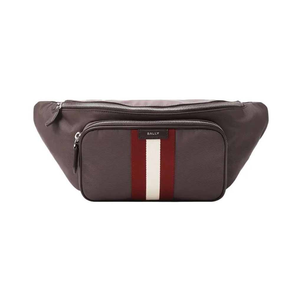 Bally Code Nylon Belt Bag Mid Grey/Ebano
