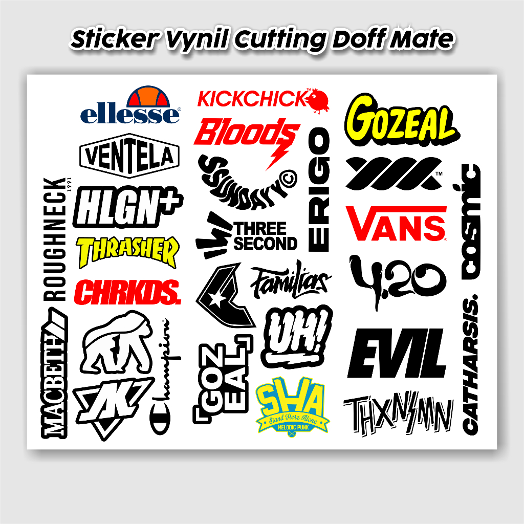 Stiker Vynil Anti Air Distro Clothing Laminasi Doff Mate Laptop HP Helm - Sound Balap Blitar