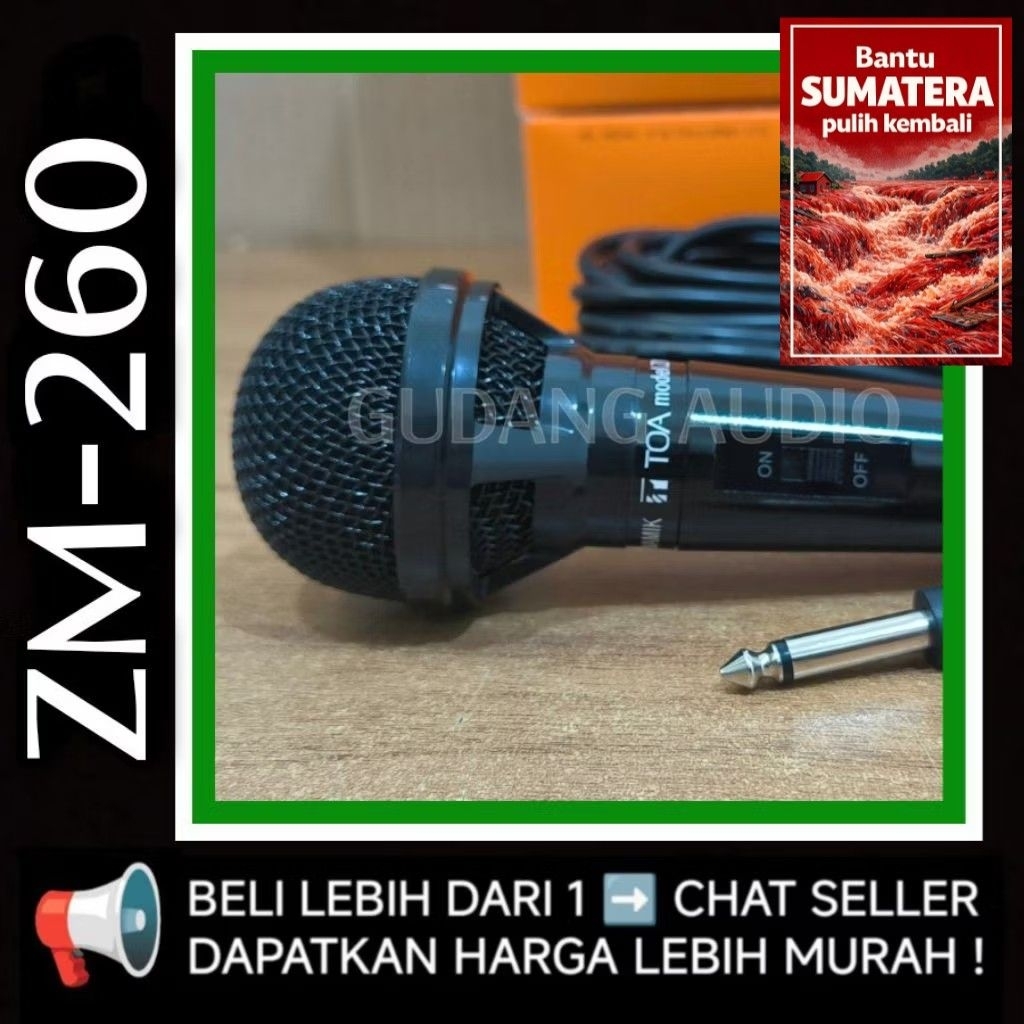 MIKROFON MIC KABEL TOA ZM-260 ZM 260 MICROPHONE TOA ORIGINAL