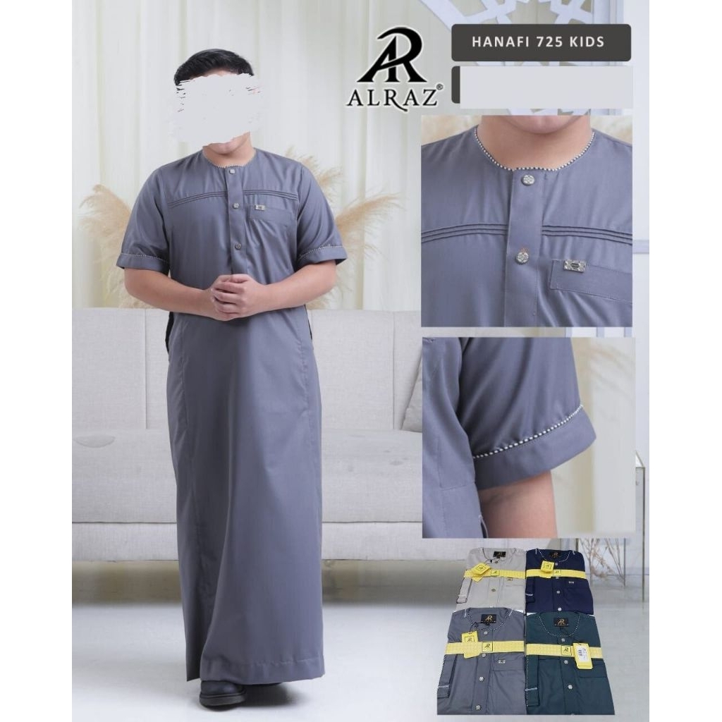 Gamis Alraz Pendek Oblong Ikaf Hanafi Remaja Anak