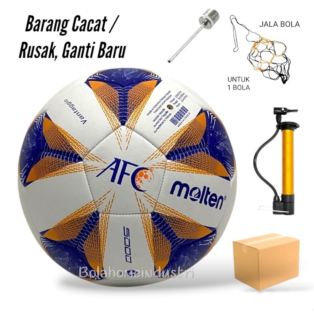 Bola Sepak MOLTEN AFC Size 4 Dan Size 5 . Bola Molten Jahit . Bola Sepak Size 5 . Bola Kaki