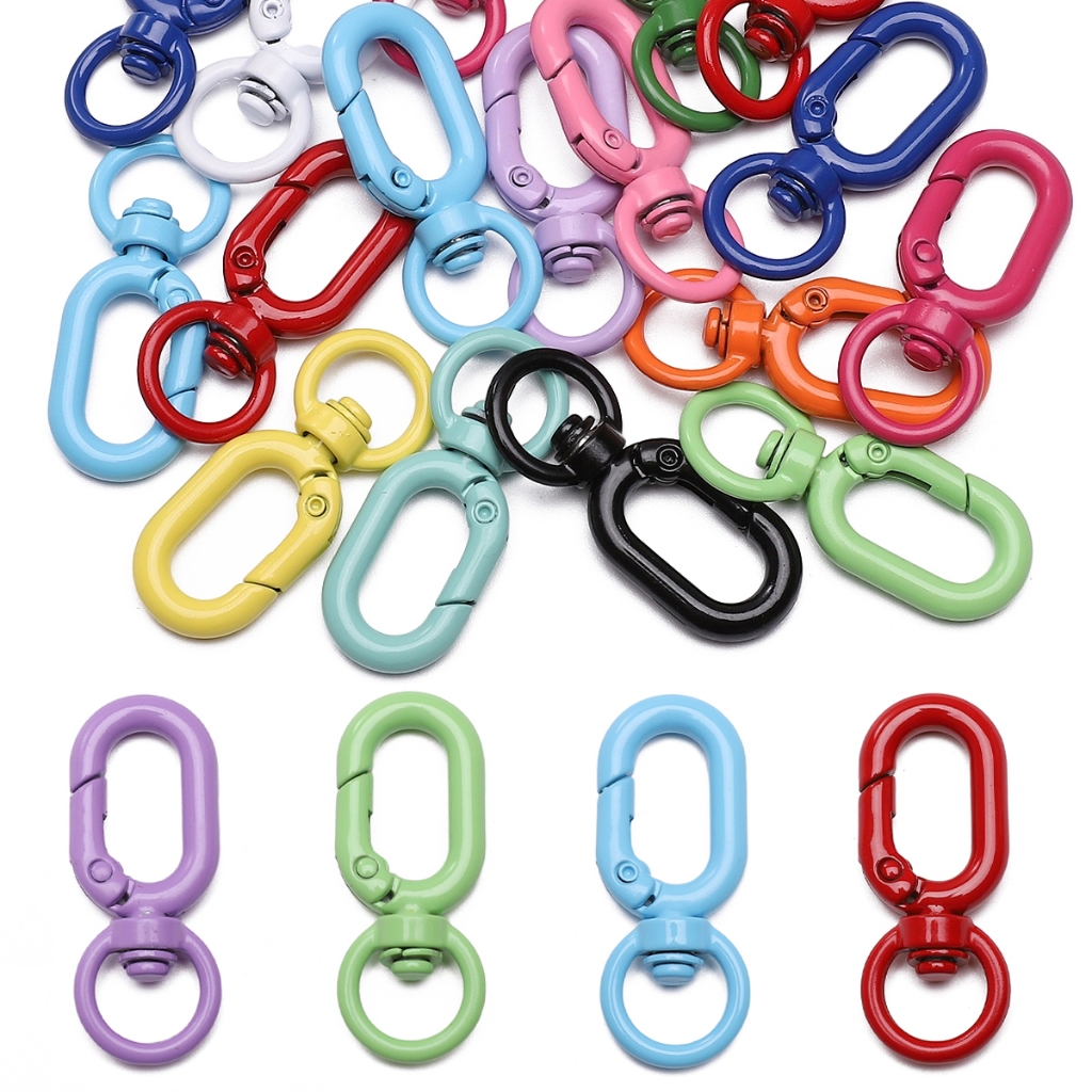 1Pcs Carabiner Gantungan Kunci Warna-Warni - Ring Kait untuk DIY Rantai HP Tas, Aksesori Craft dan O