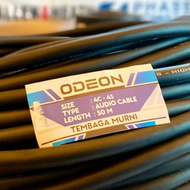 Kabel Speaker 4x4mm Odeon warna hitam | Kabel Speaker Odeon 4x4mm Tembaga murni