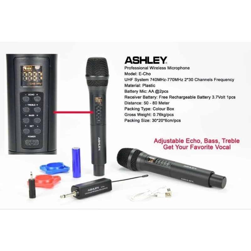 Mic Wireless ASHLEY E-CHO ASHLEY ECHO ASHLEY E-CHO