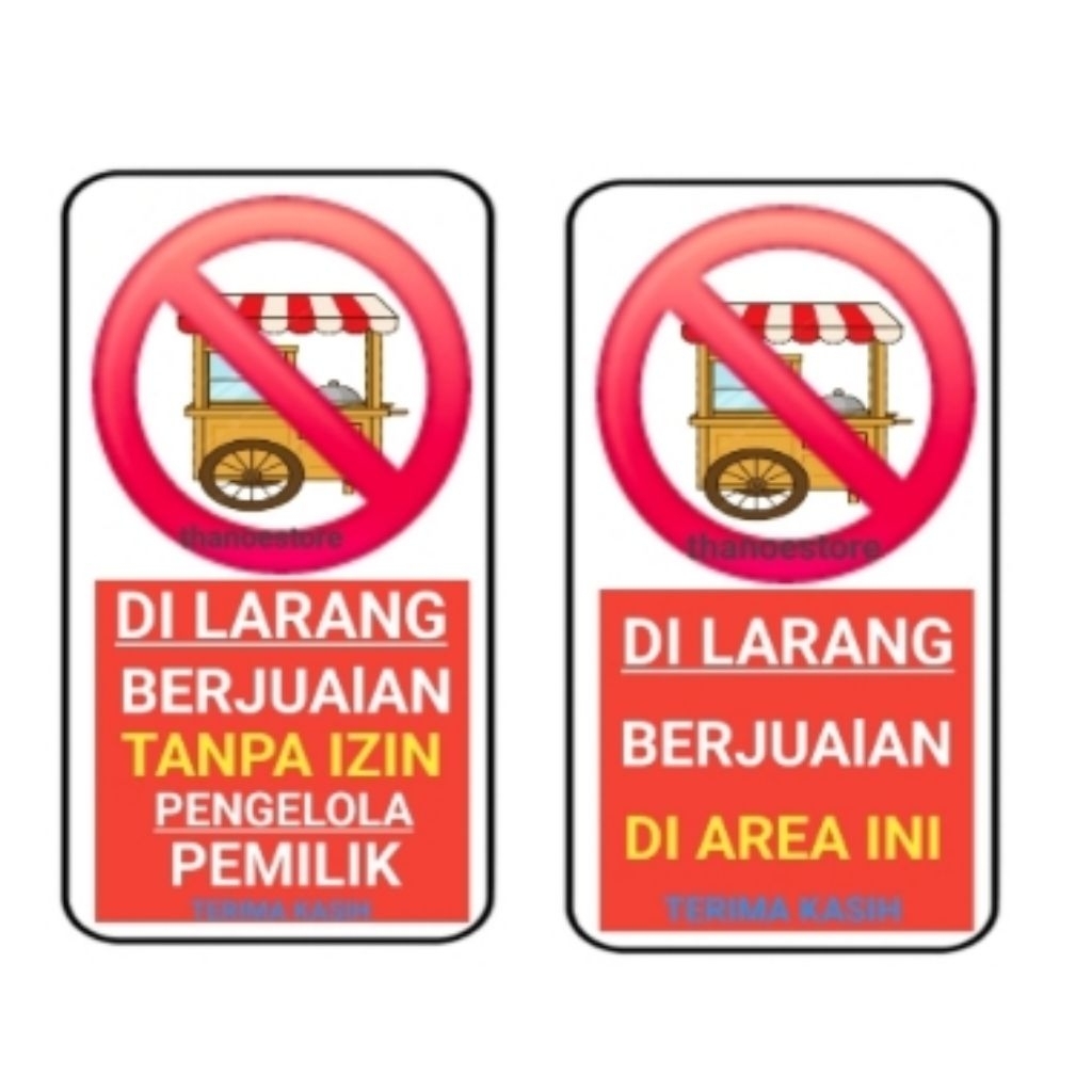 Stiker Di Larang Berjualan Murah
