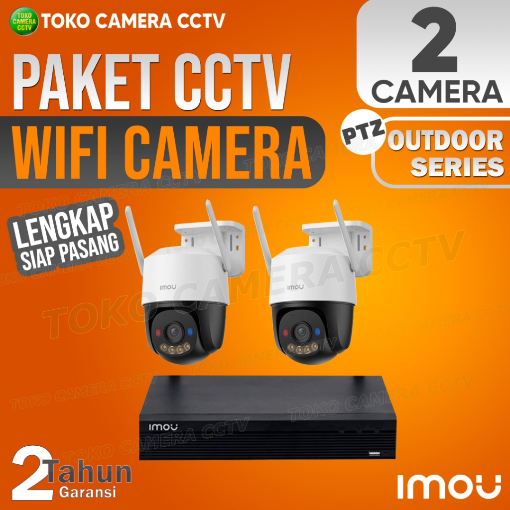 PAKET CCTV WIFI PTZ IMOU OUTDOOR 4 CHANNEL 2 KAMERA