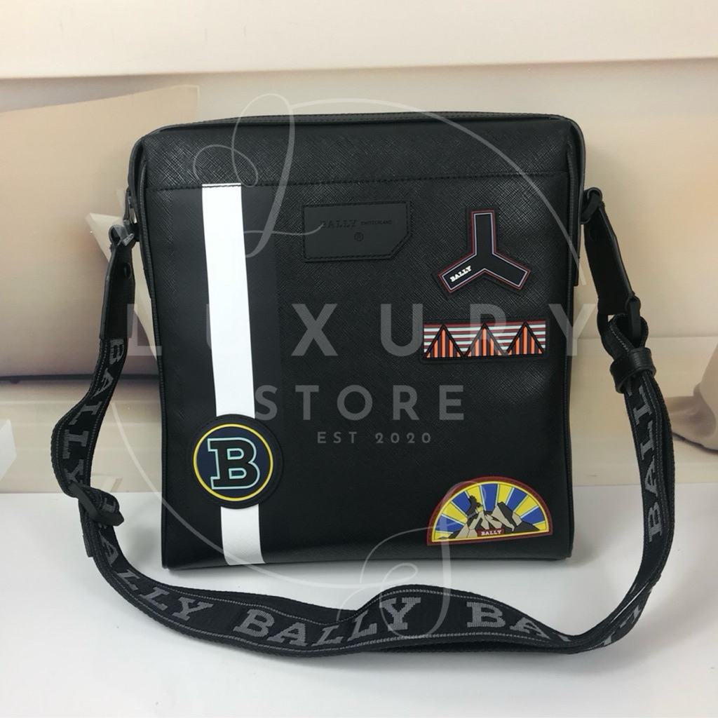 LUXURY STORE Tas Bally Skill Sticker of Zip Top Crossbody Bag For Men Original